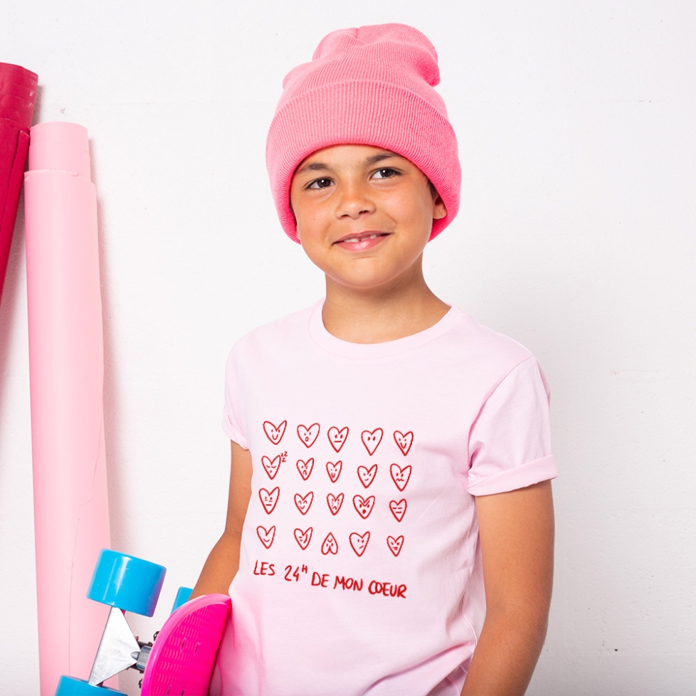 T-Shirt Rose 24H de mon coeur Enfant