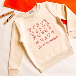 Sweat Crème 24H de mon coeur Enfant