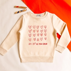 Sweat Crème 24H de mon coeur Enfant