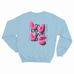 sweat bleu ciel love 3D
