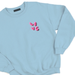 sweat bleu ciel love 3D