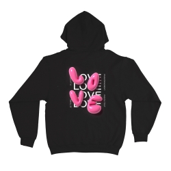 sweat à capuche noir love 3d