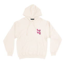 sweat à capuche crème love 3d