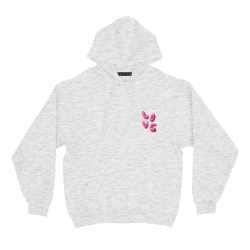 sweat à capuche gris love 3d