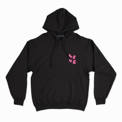 sweat à capuche noir love 3d