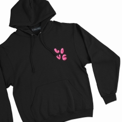 sweat à capuche noir love 3d