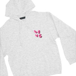 sweat à capuche gris love 3d