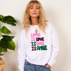 Sweat Blanc Boxy I Love Amore