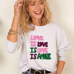 Sweat Gris Clair I Love Amore