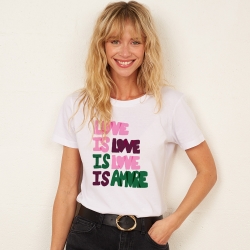 T-shirt Blanc I Love Amore