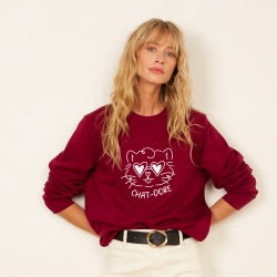 Sweat Bordeaux Chat-dore faubourg54 FEMME Sweat Bordeaux Chat-dore faubourg54 FEMME