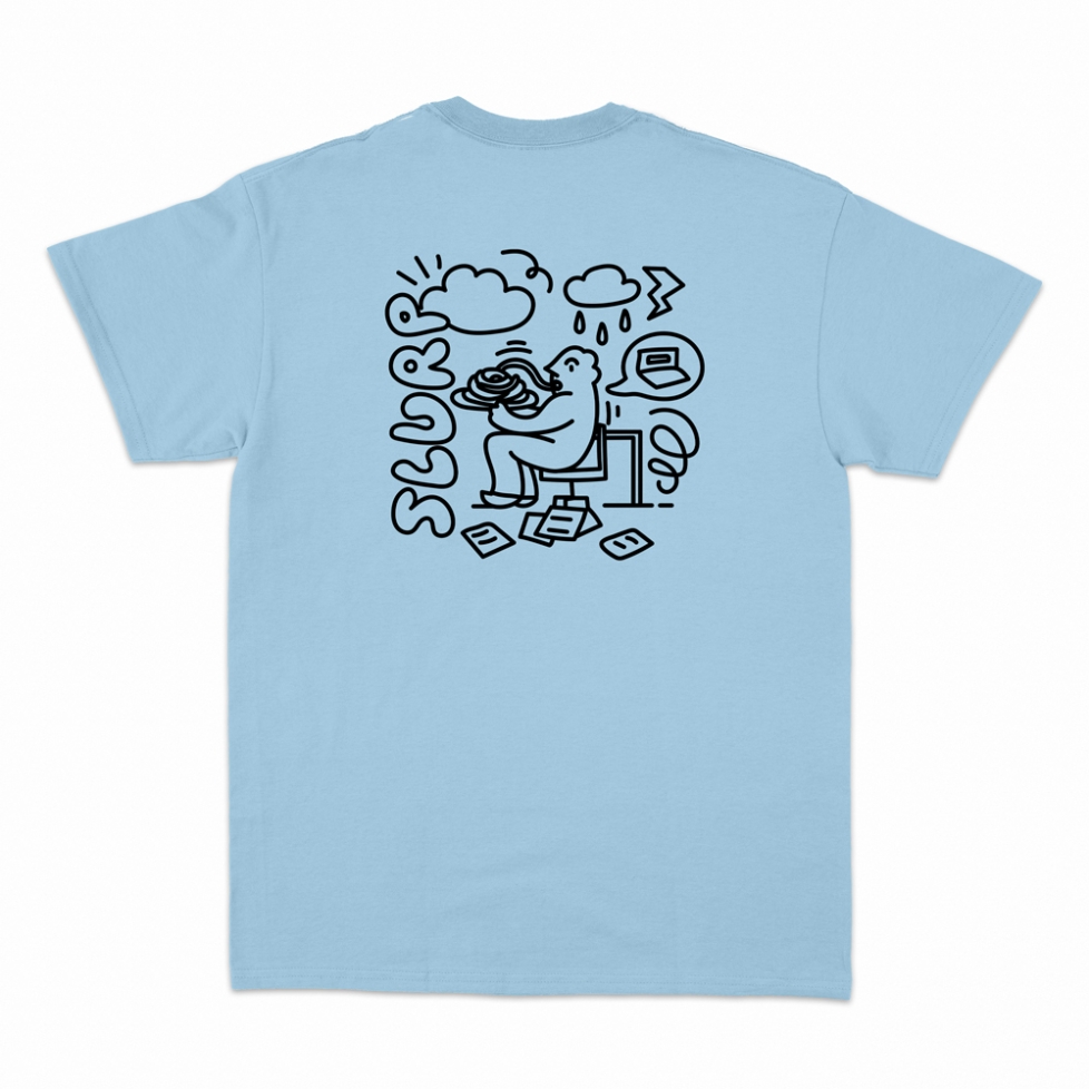 T-shirt  monsieur spaghetti bleu homme Faubourg 54