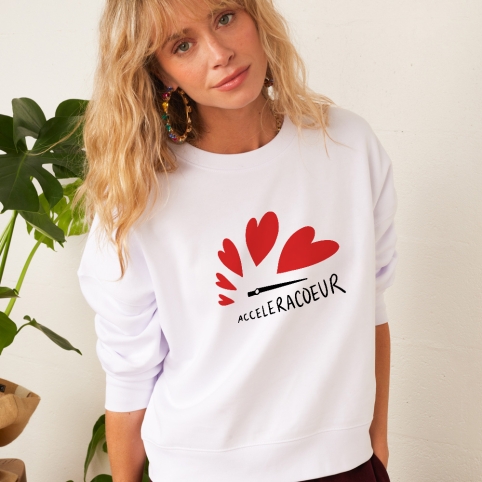 Sweat Boxy Blanc Acceleracoeur