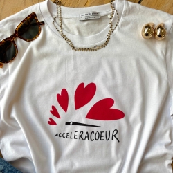 T-shirt Blanc Acceleracoeur FAUBOURG54 FEMME