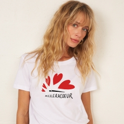 T-shirt Blanc Acceleracoeur FAUBOURG54 FEMME