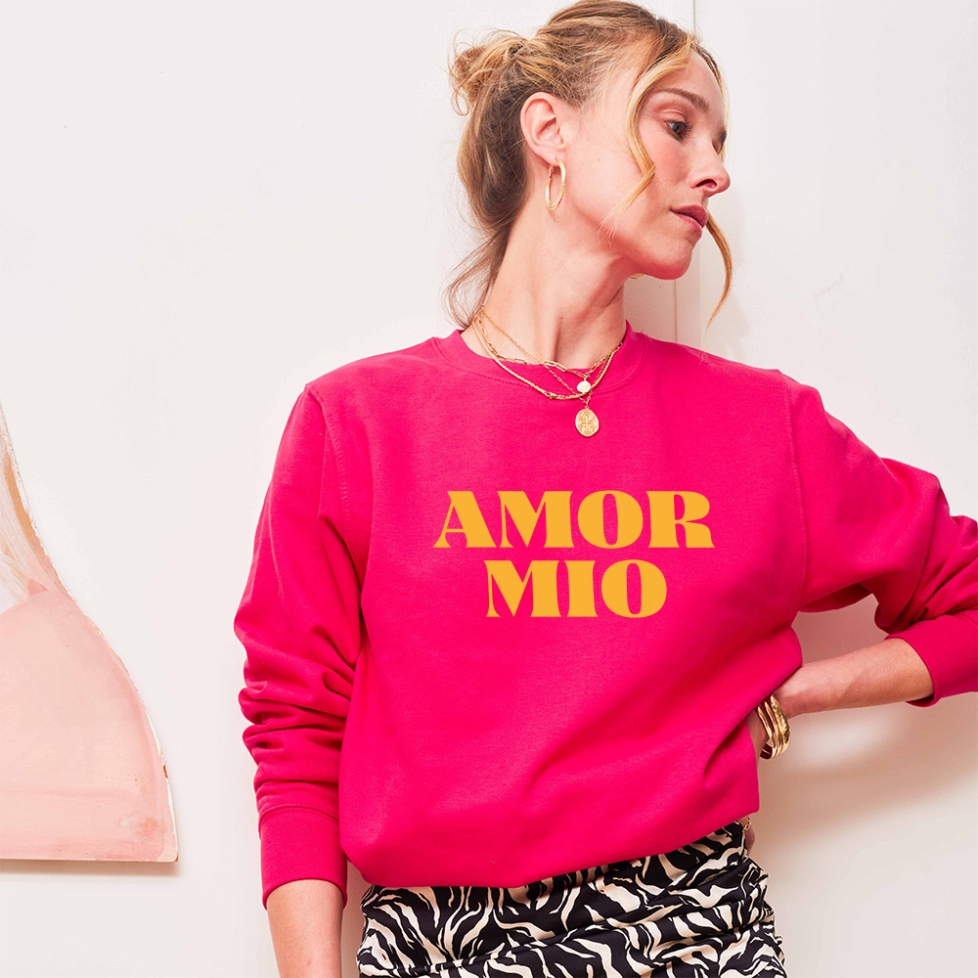 Sweat Fucshia Amor Mio
