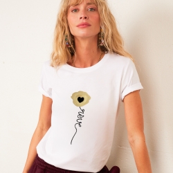 T-Shirt Blanc Papavero Gold