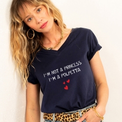 T-shirt Col V Navy Polpetta