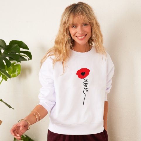 Sweat Blanc Papavero