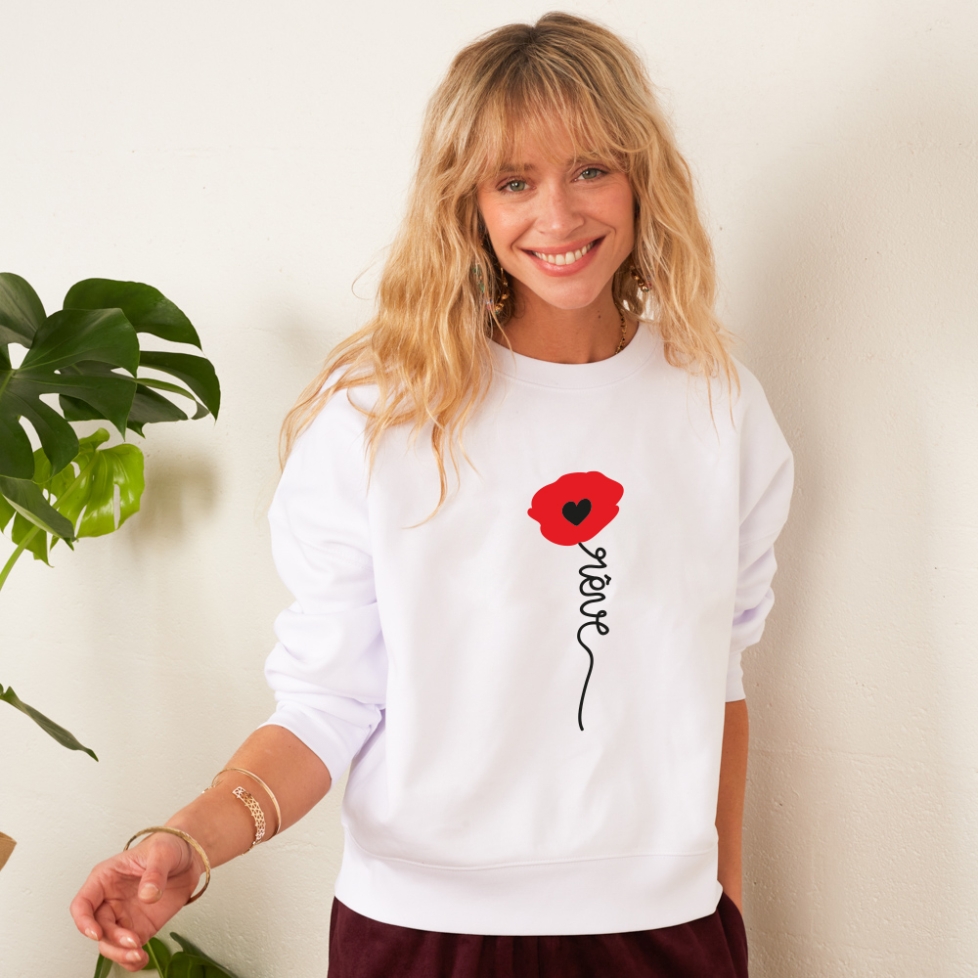 Sweat Blanc Papavero