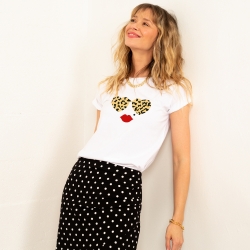 T-Shirt Blanc Lolita Léopard