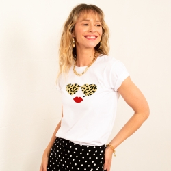 T-Shirt Blanc Lolita Léopard