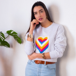 Sweat Boxy Gris Discoeur