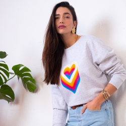 Sweat Boxy Gris Discoeur