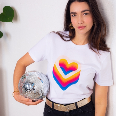 T-shirt Blanc Discoeur collection NOSTALGIA