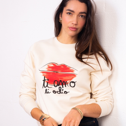 Sweat Crème Ti Amo Ti Odio collection NOSTALGIA