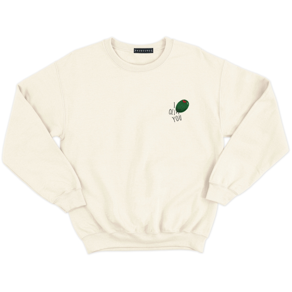 sweat homme crème i olive you Faubourg 54