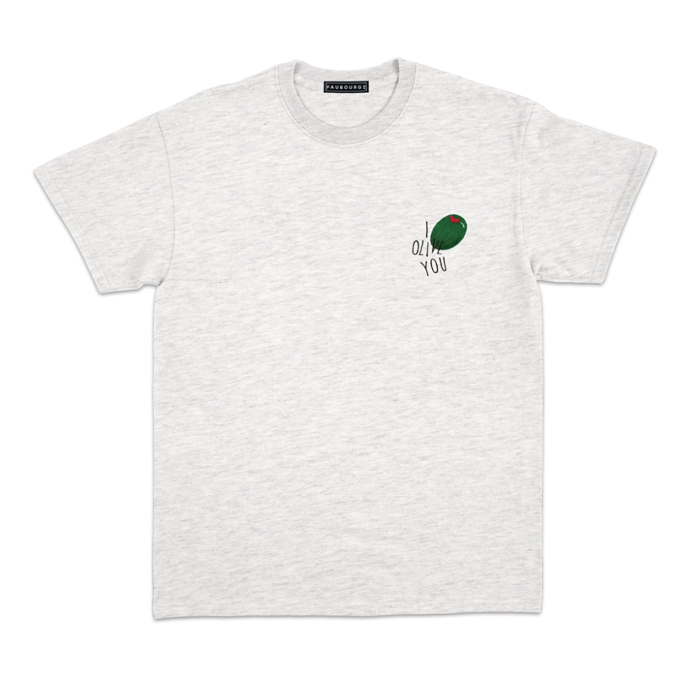 t-shirt gris homme i olive you Faubourg 54