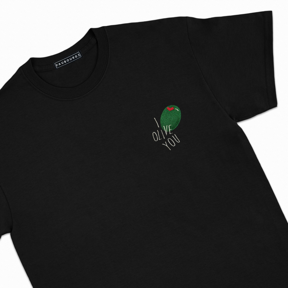 t-shirt noir homme i olive you Faubourg 54