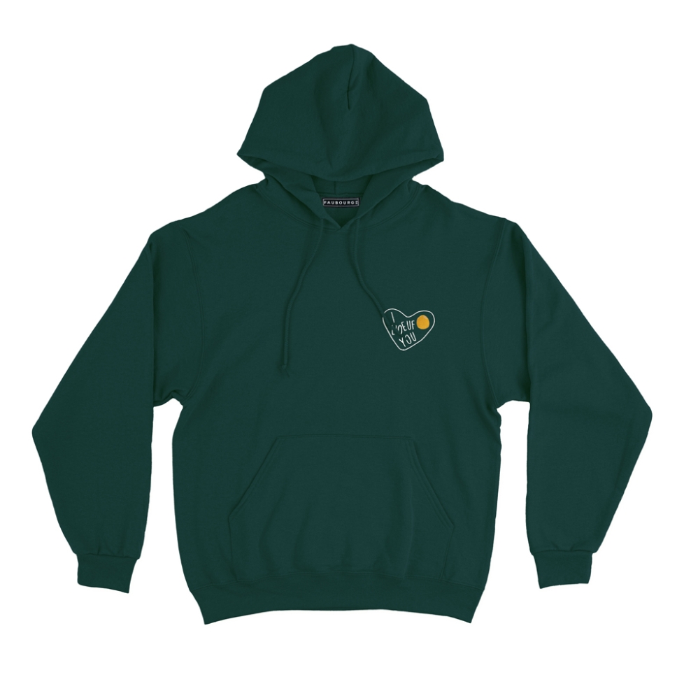 sweat capuche vert homme i l'oeuf you Faubourg 54