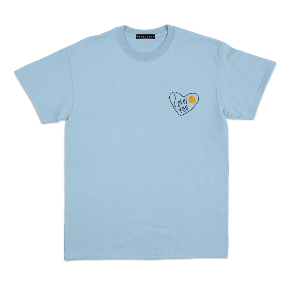 t-shirt bleu ciel homme i l'oeuf you Faubourg 54