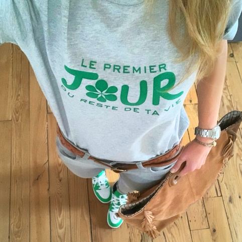 T-shirt Gris Le Premier Jour by LesFutiles collection NOSTALGIA