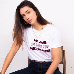 T-shirt Blanc Mes Amis Mes Amours