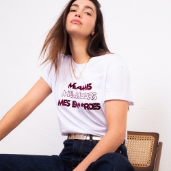 T-shirt Blanc Mes Amis Mes Amours
