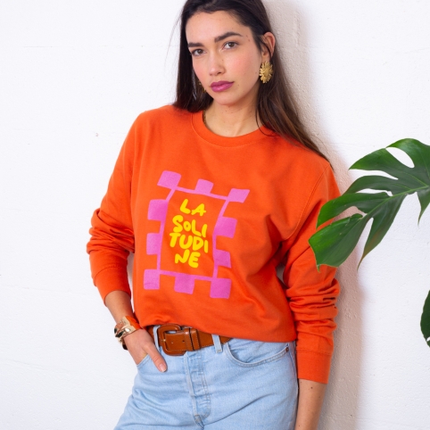 Sweat Orange La Solitudine collection NOSTALGIA
