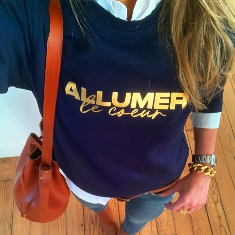 Sweat Navy Allumer le Coeur by LesFutiles collection NOSTALGIA