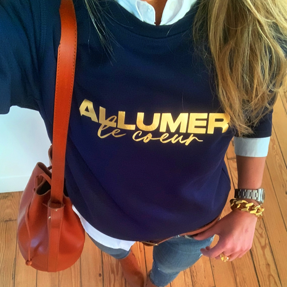 Sweat Navy Allumer le Coeur by LesFutiles