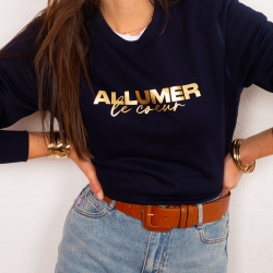 Sweat Navy Allumer le Coeur by LesFutiles