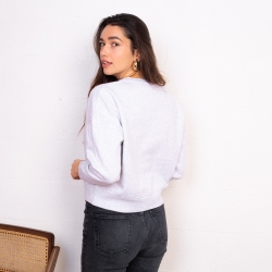 Sweat Boxy Gris Allumer le Coeur
