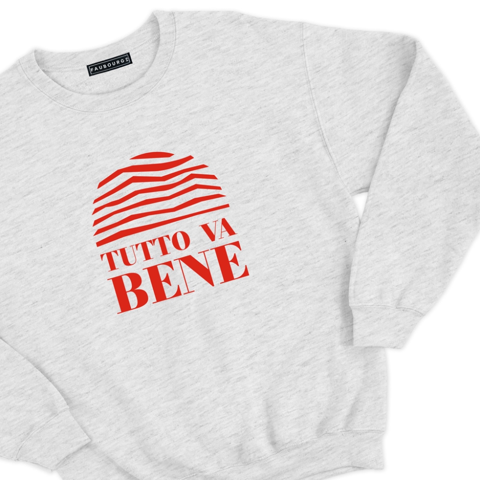 sweat gris tutto va bene homme