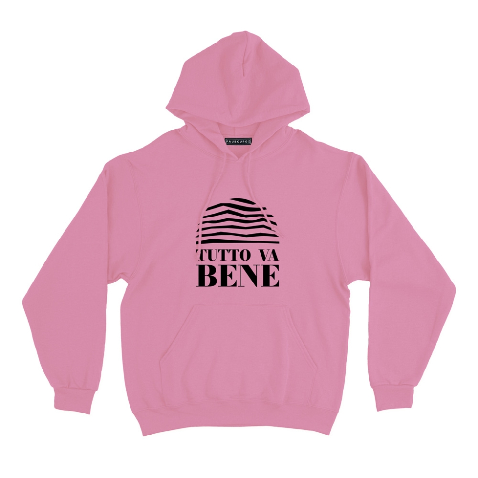 sweat capuche rose tutto va bene homme