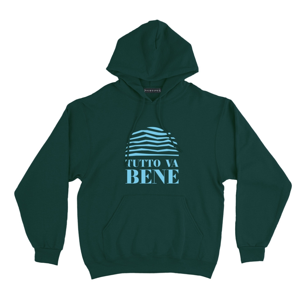 sweat capuche vert tutto va bene homme