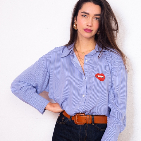 Chemise Delfina Bleu collection L'ALFABETO DELL'AMORE