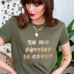 T-shirt Kaki Tu Me Février
