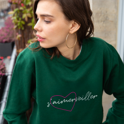 Sweat Vert Bouteille S'aimerveiller