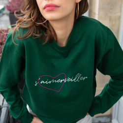 Sweat Vert Bouteille S'aimerveiller